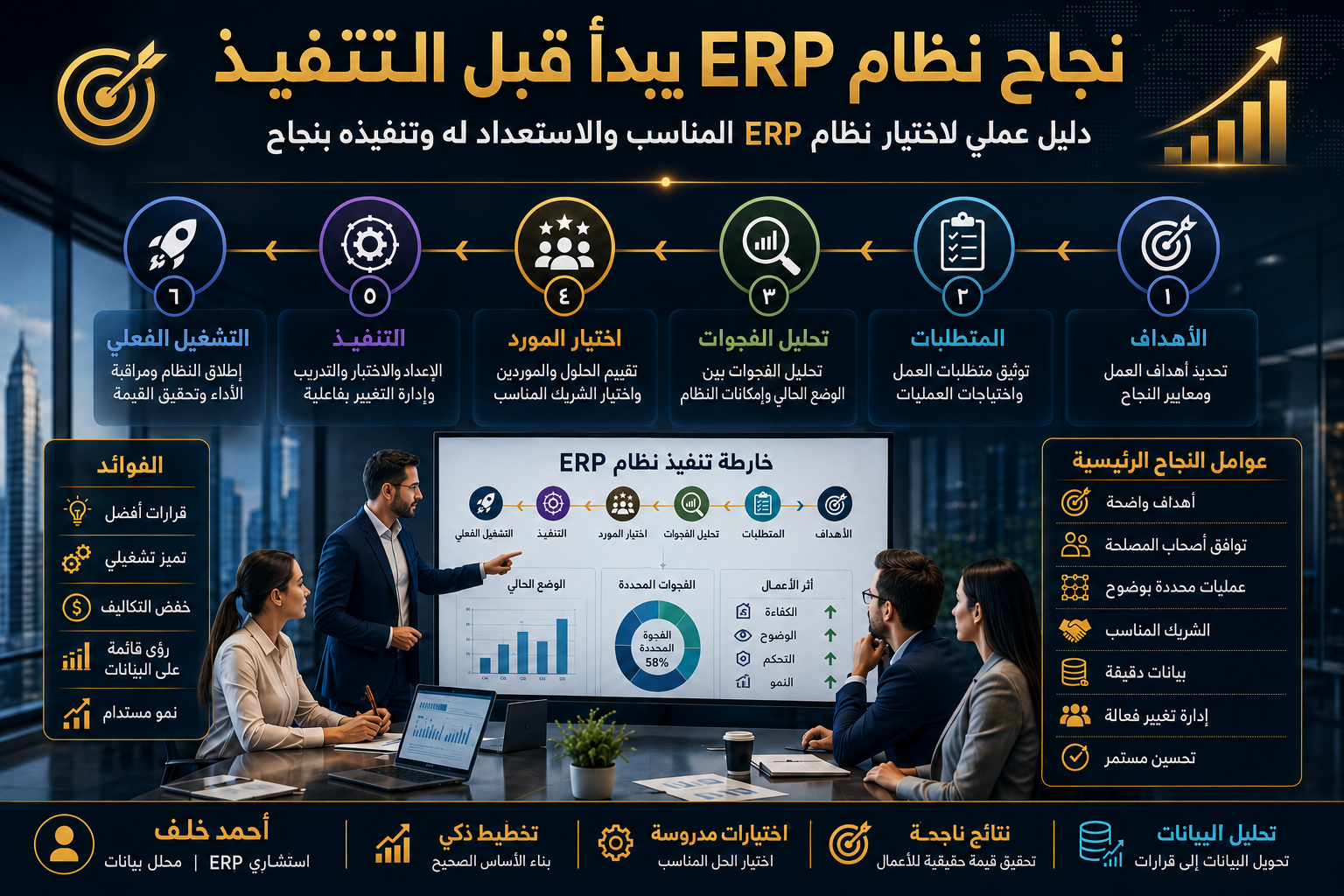 خارطة نجاح تطبيق نظام ERP بالعربية من إعداد أحمد خلف
