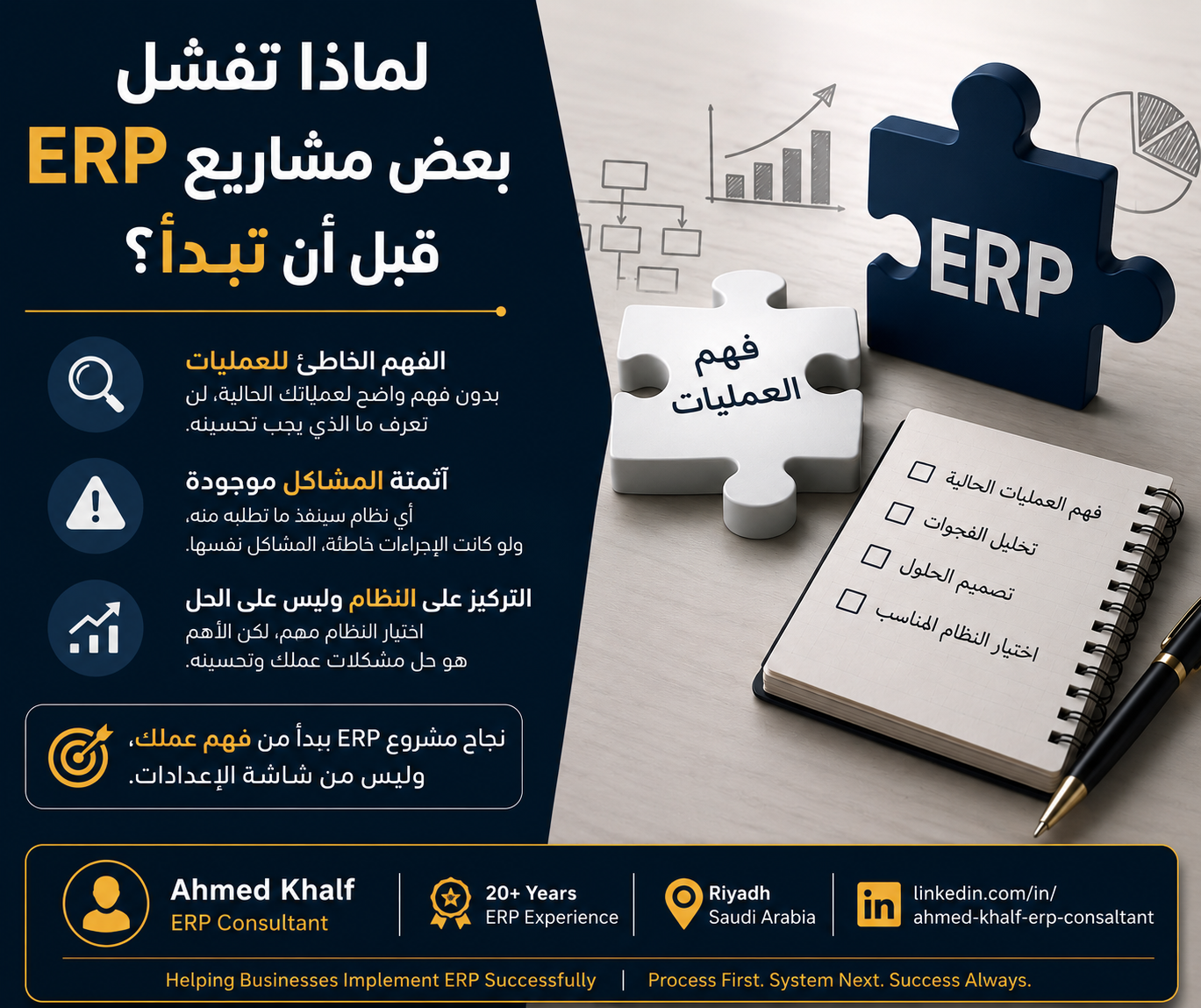 لماذا تفشل بعض مشاريع ERP قبل أن تبدأ — النسخة العربية